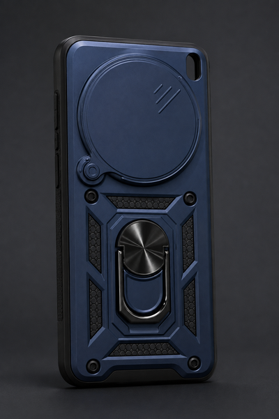 Vivo X200 Pro 5G Rugged Magnetic Armor Phone Case with Rotating Ring Stand & Camera Cover