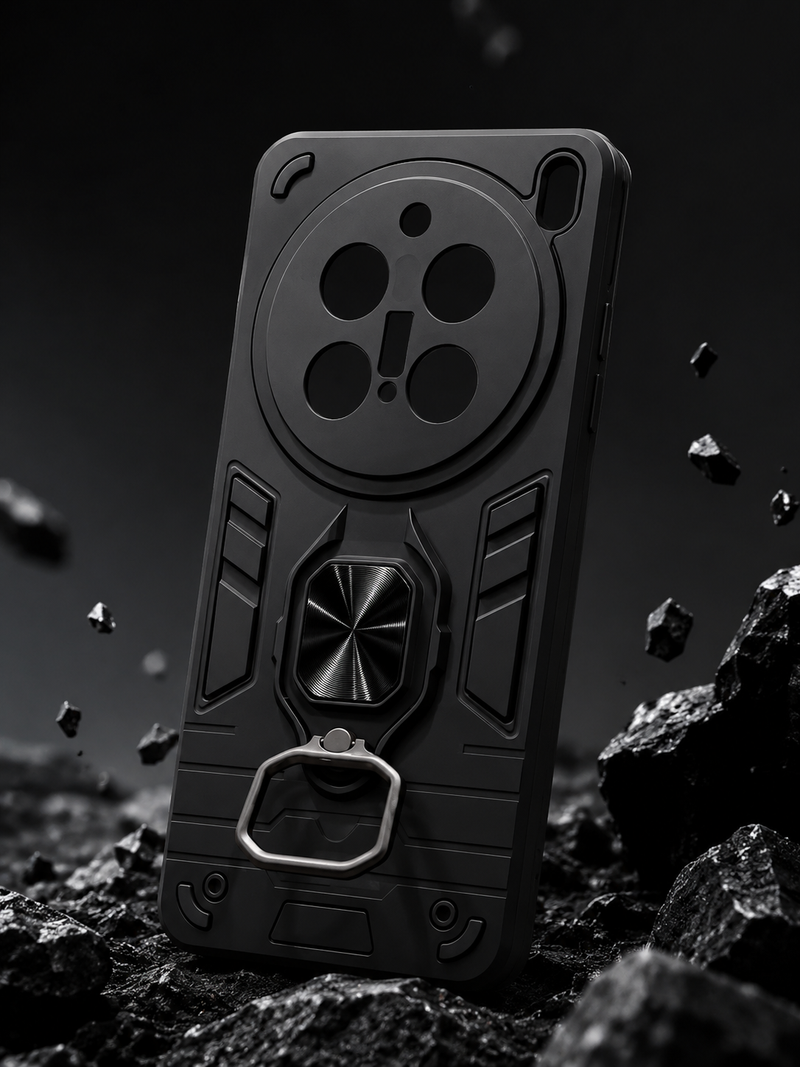 Vivo X200 Pro 5G Rugged Magnetic Phone Case with 360° Rotating Ring Stand Shockproof Protective Cover