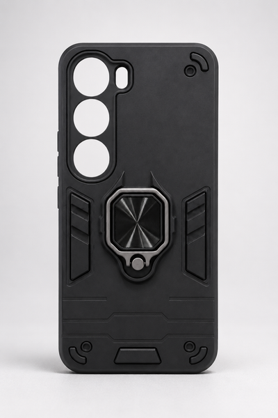 Vivo Y300 5G Rugged Magnetic Phone Case with 360° Rotating Ring Stand Shockproof Protective Cover