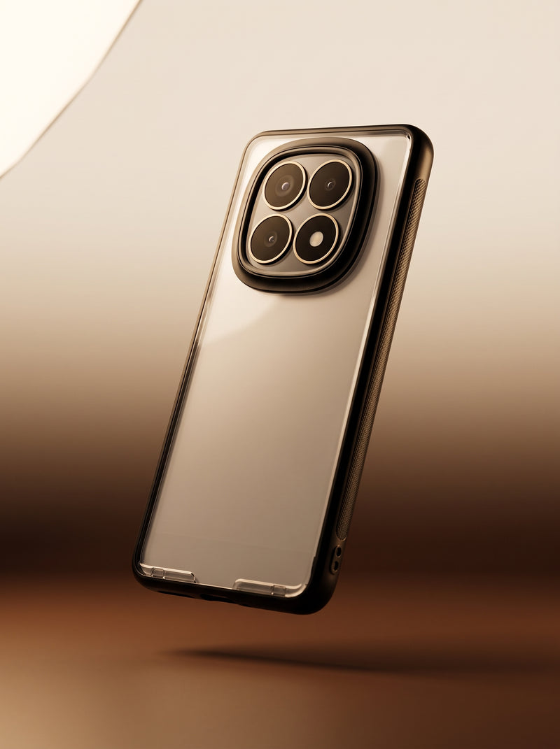 Redmi Note 15 5G Transparent Case | Blue & Black Border Protective Cover