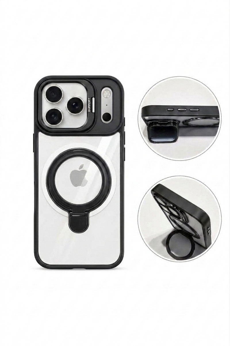 iPhone 17 Pro Magnetic Clear Shockproof Phone Case with Camera Protection